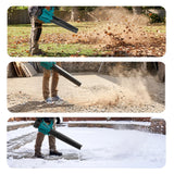 36V High-Output Brushless Cordless Leaf Blower Compatible with Makita 18v Batteries (Tool Only), Dual Battery System, 570 CFM 145 MPH Turbo Performance, 3 Variable Speed, Heavy-Duty Yard Blower
