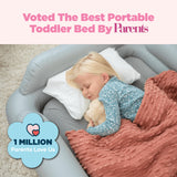 SlumberPod SlumberTot Inflatable Toddler Travel Bed - Portable Kids Air Mattress with Safety Bumpers - Perfectly Sized Ideal for Travel or Home Use - Includes Electric Pump