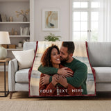 Nxchptr1 Personalized Blanket with Photos Text, Custom Throws Blanket with Picture, Customize for Husband, Wife, Mom, Dad, Girlfriend, Boyfriend, Birthday Christmas Fathers Mothers Valentines Gift