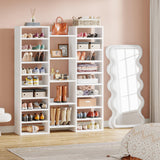 Tribesigns 14-Tier Shoe Rack, White Shoe Storage Cabinet with 22 Open Cubbies, 46 Pairs Wide Entryway Shelf for Shoes, Modern Organizer for Closet Living Room Entryway Hallway
