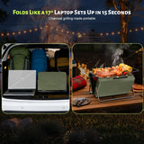 Flame Box Ranger Plus Portable Charcoal Grill – Folding BBQ with Large Grilling Grate for Camping, Tailgating & Backyard | Serves 4–5, Full‑Grate Cooking Coverage, 304 Stainless Steel, 3‑Second Setup