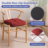 Dining Chair Cushions, Tufted Indoor Chair Pads with Ties & Non Slip Backing, Seat Cushions for Kitchen Chairs
