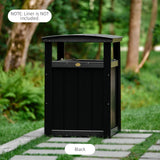 LuxCraft Poly Outdoor Trash Can, Garbage Can Outdoor - Durable All Weather Commercial Trash Can & Residential Outdoor Trash Bin for Patio Pool Park Business and Personal (Cedar & Black)