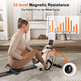 DeerRun Magnetic Rowing Machine for Home - 32-Level Quiet Resistance, 300LB Capacity Rower with Bluetooth App Connectivity, LED Monitor & Comfortable Seat for Full-Body Workout