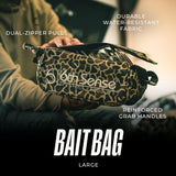 6th Sense Fishing Large Bait Bag – Durable Soft-Sided Storage for Soft Plastics - Perfect for Bass and Crappie Fishing (Underland - Peppergrass)