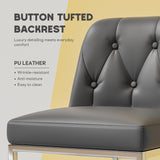Ollega 24" Grey Counter Height Bar Stools Set of 6, Button Tufted Back