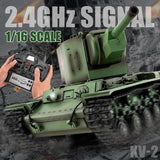BESTYMXY RC Tanks Heng Long Russia KV-2 Heavy Tank, 1/16 2.4ghz Russian Tank Model That Shoots, Remote Control Tank Vehicles with Sound & Light for Ages 14+