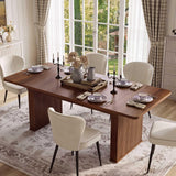LEYAOYAO Extendable Dining Table for 4-6, 63"–79" with Fluted Base(Walnut)