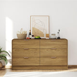 blini 6-Drawer Dresser for Bedroom, 55" Wide Wooden Chest of Drawers Modern Dressers & Chests of Drawers for Living Room, Entryway, Home Office