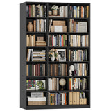 H Triple Wide Bookshelf and Bookcase, 7 Tier Tall Bookshelf with Storage, Large Bookcase with 21 Open Display Storage Shelves, Wood Book Shelf