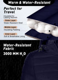 ATLASLAVA Women's Packable Puffer Jacket Hooded LightWeight Down Coat Winter Windproof Warm Quilted Short Navy Blue L
