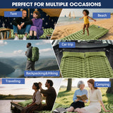 Pretyw Sleeping Pad for Camping - Ultralight Camping Mattress with Pillow, Built-in Foot Pump, Compact Inflatable Portable Mat for Backpacking, Hiking, Car Traveling, Beach, Tent