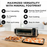 Ninja Digital Air Fryer & Toaster Oven | 8-in-1 Functionality | Flip-Up Design | XL Capacity | Air Fry Basket, Sheet Pan, Wire Rack & Crumb Tray | 1800 Watt | Silver | SP101