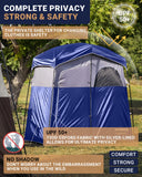 KingCamp Camping Shower Tent, Portable Outdoor Privacy Toilet & Changing Tent Windproof & Waterproof Easy Setup 1 or 2 Room Shelter with Shower Bag for Camping Hiking Beach