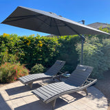 PURPLE LEAF Patio Outdoor Umbrella 9' x 9' Square All-Weather Light Grey