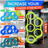 6Pcs Finger Strengthener with 3 resistance levels - Elastic Silicone Finger Exerciser with Shape-Retention and Ergonomic Design - Tear-Resistant Hand Stretcher with Comfort Grip for Hand Recovering