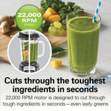 Hamilton Beach PowerMax Professional-Performance Blender for Shakes and Smoothies, Puree and Ice Crush, 48oz BPA-Free Glass Jar, 1680 Peak Watts, Stainless Steel Blades, Silver (58600J)