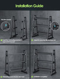 Leteuke Dumbbell Rack, 3 Tiers Heavy Duty Weight Rack for Home Gym, Trapezoidal Frame Space Saving Weight Storage Racks (1300LBS Capacity)