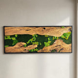 MIODUO DECOR Handmade Moss Wall Art with Natural Wood Frame, Preserved Reindeer Moss Vertical Garden, Maintenance-Free Biophilic Greenery Wall Panel - 16"x39"