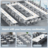 Conference Room Tables with Wheels Foldable Large Rectangle Meeting Seminar Table for 6-12 People