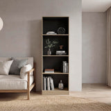 Tuhome Home Bookcase, 71.1" Tall 4-Shelf Narrow Bookshelf, Engineered Wood Book Shelf for Office