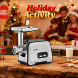 ALTRA LIFE Electric Meat Grinder, 2800W Max Sausage Stuffer with 2 Blades, 3 Plates, Sausage Tube, Vegetable Cheese Grater, 2 Meat Claws, Burger Press & Kubbe Kit for Home use, Built-in Storage