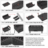 Charcoal Grill for 8 Skewers - Portable Barbecue 16.9"×11.8"×23.6" Kabob Camp Grills - Foldable Metal Mangal - Kebab Shish - BBQ for EDC Picnic Outdoor Cooking Camping Hiking (Skewers Not Included)