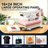 Heat Press Machine with Slide Out Lower Platen,2000W Digital Control Heat Transfer Printer