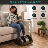 Best Choice Products Heated Shiatsu Foot Massager for Pain Relief, Plantar Fasciitis, Neuropathy, Blood Circulation w/Compact Design - Gray