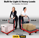 Push Cart Dolly by Wellmax, Moving Platform Hand Truck, Foldable for Easy Storage and 360 Degree