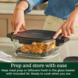 Cuisinart ClearView 4-Quart Air Fryer with Glass Basket and PFAS-Free Ceramic Nonstick Crisper Plate, 5 Cooking Functions, 2 Custom Presets, Adjustable Temperature up to 450°F, 3-Year Warranty, AFC-4