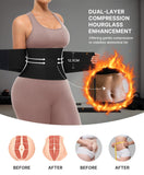 SHAPELLX Waist Trainer for Women Belly Fat Waist Cincher Corset Shapewear Shaper Belt Back Support Belly Wrap Faja Black