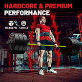 PAPABABE Barbell, 7ft Olympic Barbell 45lb, 30mm Green Chrome Grip & Black 2-Inch Sleeves, Hybrid Needle Bearings + Bushings, 190,000 PSI Steel, 1000lbs Home Gym Bar for Men (Green/Black)