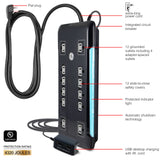 GE Surge Protector Power Strip with 2 Tethered USB Ports