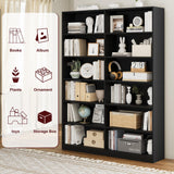 Bookshelf and Bookcase, 6-Tier Double Wide Bookshelves, Freestanding Display Storage Shelves,