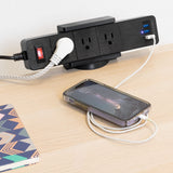 Mount-It! Desk Clamp Power Strip, 3 Outlets & 3 USB Ports