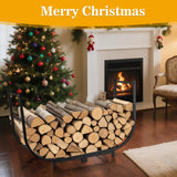facka 40 Inch Heavy Duty Firewood Rack Outdoor with Cover, Waterproof Log Storage for Fireplace, Indoor & Outdoor Metal Wood Holder, Rustproof