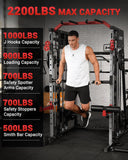 GarveeLife Smith Machine Home Gym All in One, 2200LBS Squat Rack Power Cage