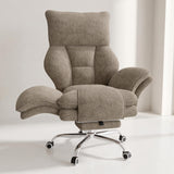 Cross Legged Office Chair with Footrest, Big and Tall Comfy Ergonomic Reclining Executive Chair Wide Seat with Flip-Down Armrests