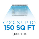 Window Air Conditioner 5000 BTU, Cools Up to 150 Square Feet White BLACK+DECKER