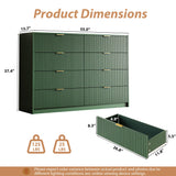 MAISONARIA Green Dresser for Bedroom, 8 Drawer Double Dresser, Modern Chest of Drawers for Bedroom, Living Room, Entryway and Closet, 55" L x 15.7" D x 37.4" H