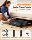 Vibration Plate Exercise Machine for Weight Loss and Lymphatic Drainage - 330lb Vibrating Platform for Home Gym Workout, Full Body Shaker Pilates Equipment with 2 Bands for Women and Men - Matte Black
