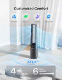 PELONIS 40" Bladeless Tower Fan with Powerful Airflow, Ultra-Quiet DC Motor (22 dB), 6 Speeds, 4 Modes, Remote Control, 7-Hour Timer, 90° Oscillation, Safe Design for Bedroom, Home, Office