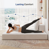 Living&Giving Cloud Sectional Couch for Living Room, Modular Boneless Couch with 1 Ottoman, Middle-seat Can Be Combined with Modular Sofa, Customizable Layout for Any Space, Beige
