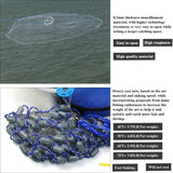 Fishing Cast Net with Aluminum Ring 3/8 Mesh for Saltwater (Gray Sinkers 3/8 Monofilament, 6FT / 180cm Radius Drasry