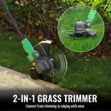 WORKPROX 12inch 20V String Trimmer, 4.0Ah Li-Ion Battery Powered Grass Cutter with Auto Line Feed