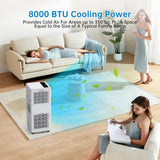Portable Air Conditioner, 8,000 BTU, Smart Compact AC Unit with Cooling, Dehumidifier, Fan, Remote Control and Window Kit for Rooms up to 350 Sq.Ft., White