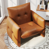 NessCarsti Lazy Chic Single Sofa, Button Tufted Deep Seat Chair, Orange