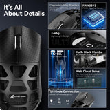 ATTACK SHARK R3 Magnesium Alloy Wireless Gaming Mouse, Black&Tape
