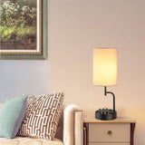 Modern Desk Lamp with AC Outlet and Phone Stands, Perfect Bedside Lamp for Bedroom, Living Room, Office (Pack of 2) Dreamholder